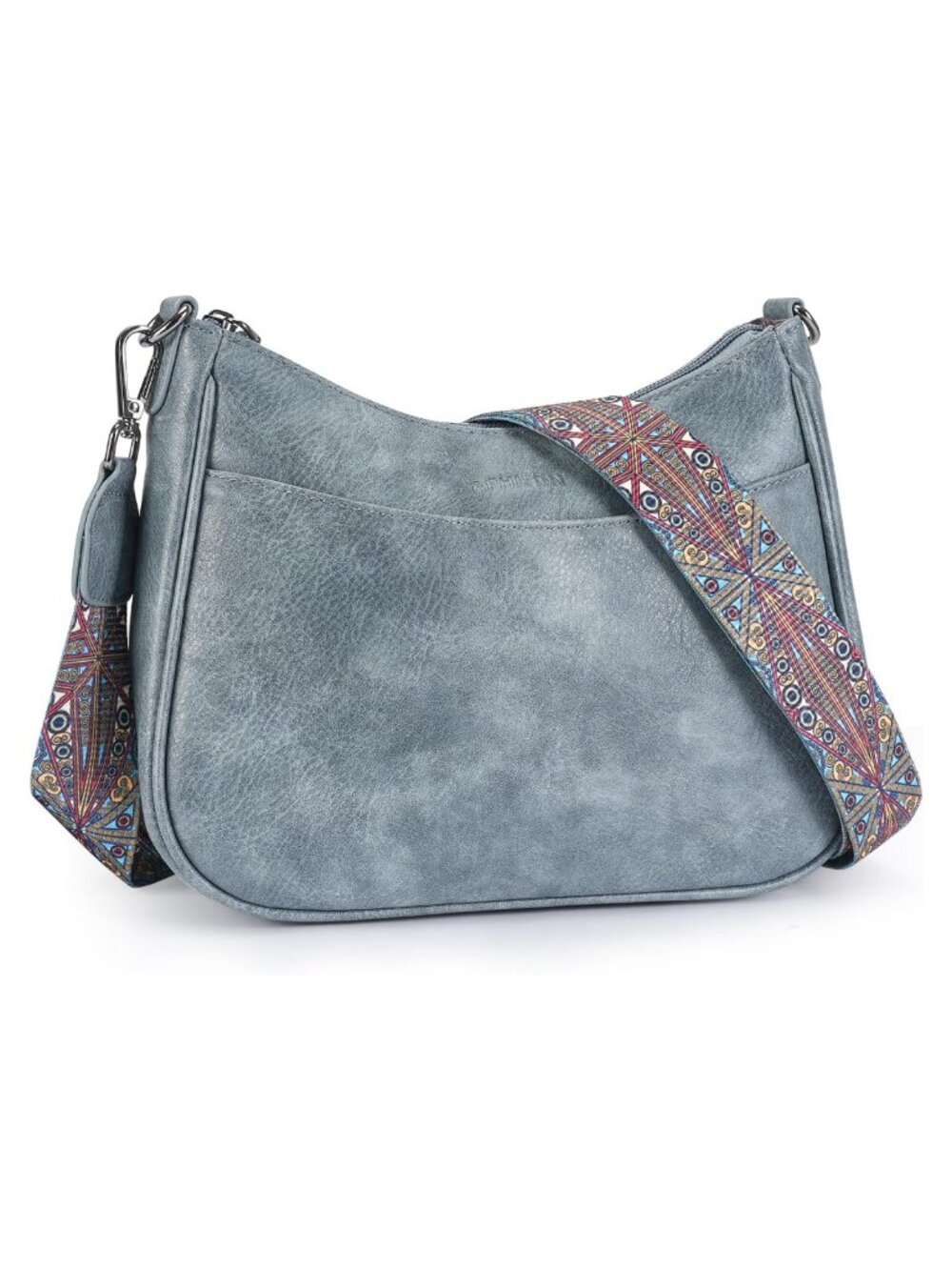 Vegan Leather Crossbody Purse Adjustable Strap Multi-Pocket Organizer